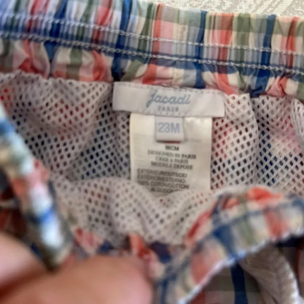 Jacadi Boys Checkered Swim Trunks